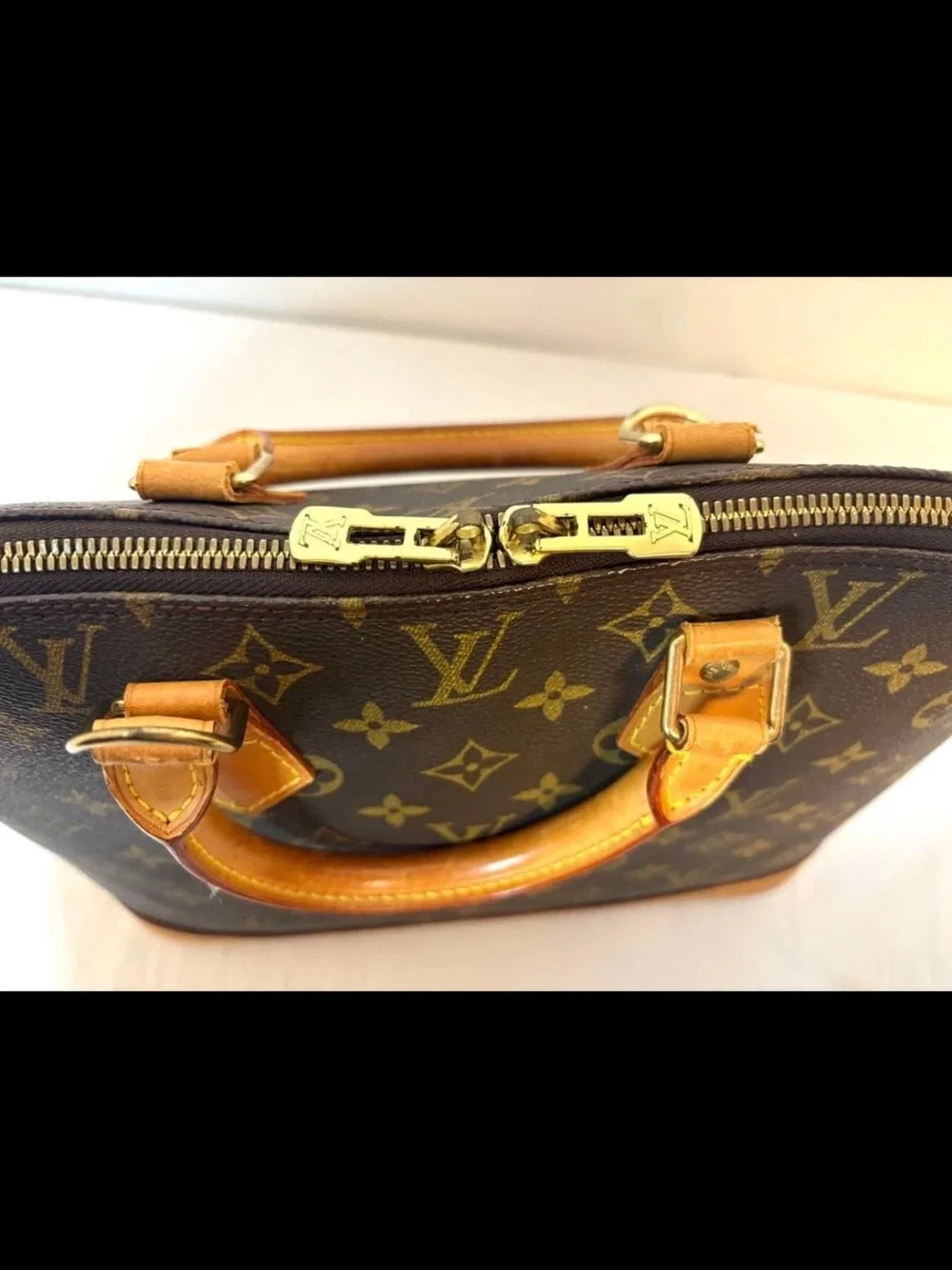 Louis Vuitton Monogram Canvas Satchel in Brown and Tan